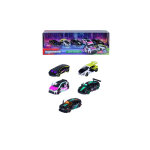 Coffret 5 voitures miniatures majorette edition limit�e #12 neon racer - 1 / 64 m�tal, jantes n�on