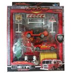 Coffret assortiment vehicules intervention secours de pompiers en metal fire crewi + accessoires 985 ...