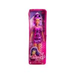 Coffret barbie poupee mannequin fashionistas : long cheveux violets avec robe et chaussures et 1 carte ...