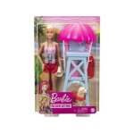 Coffret barbie poupee mannequin maitre - nageur + chien + accessoires - set poupe mannequin mtier sauveteur ...