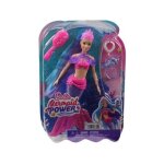 Coffret barbie poupee mannequin sirene mermaid power cheveux bleu et violet + animal + 3 accessoires ...