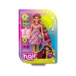 Coffret pour barbie ultra chevelure color�e + 16 accessoires - set poup�e mannequin et carte animaux