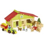 Coffret ferme comte avec tracteur et animaux 140 pieces - construction jeujura - jouet en bois enfant ...