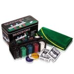 Coffret jeu poker 200 jetons avec tapis et cartes jeu de carte