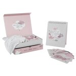 Coffret naissance avec lange, cartes etapes et album photos rose Coffret naissance avec lange, cartes etapes et album photos rose