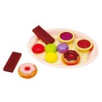 Coffret de patisseries sur plateau en plastique - jeu d imitation 10 pieces - dinette - jouet fille