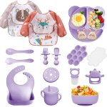 Coffret repas bebe 9 pièces, vaisselle antiderapant pour bébé set silicone avec ventouse assiette bol ... Coffret repas bebe 9 pièces, vaisselle antiderapant pour bébé set silicone avec ventouse assiette bol ...