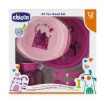 Coffret repas (ensemble assiettes + tasse perfect + premiers couverts) - rose