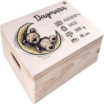 Coffret souvenir naissance en bois - coffret de naissance fille - coffre a souvenir - 40 x 30 x 14 cm ...