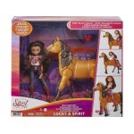 Coffret spirit poup�e lucky avec cheval brun qui marche spirit 20 cm et accessoires - set jouet fille ...