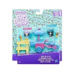 Coffret triporteur stand de glace + 2 figurines petshops oiseau kiwi mckiwi + boston o'terrier + accessoires ...