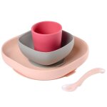 Coffret vaisselle 4 pièces en silicone pink - beaba Coffret vaisselle 4 pièces en silicone pink - beaba