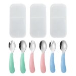 Coffret de vaisselle pour enfants en acier inoxydable - cuill�res et fourchettes d'apprentissage pour ...
