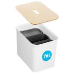 - collect - poubelle tri selectif - lot de 4 bacs - 76 l et 13 l - recyclage - plastique - siege en bois ... - collect - poubelle tri selectif - lot de 4 bacs - 76 l et 13 l - recyclage - plastique - siege en bois ...