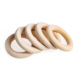Collier et bracelet en bois naturel pour b�b�, 5 pi�ces, bricolage, anneau de dentition, 55mm
