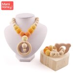 Collier de dentition en bois sans bpa pour b�b�, collier, bracelet, perles, crochet, pendentif en bois, ...