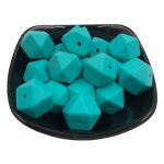 Collier de dentition en silicone pour bb, perles de qualit alimentaire, hexagone 14mm, anneau de dentition, ...