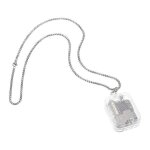 Collier mini boîte a musique carrée en acrylique - argenté, durable, design unique, cadeau idéal pour ... Collier mini boîte a musique carrée en acrylique - argenté, durable, design unique, cadeau idéal pour ...