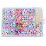 Collier de perles cratif a 24 grilles, jouet pour enfants filles, bricolage, bijoux, accessoire fait ...