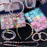 Collier de perles cr�atif pour enfants, 24 grilles, jouet pour filles, bricolage, bijoux faits a la main, ...