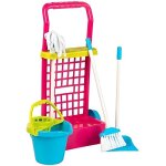 Colorbaby 40594 jeu d'imitation chariot de nettoyage avec seau, balai, ramassette et serpillire. seau ...