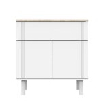 Commode 1 tiroir 2 portes eleonore blanc - sauthon meubles