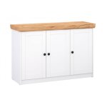 Commode chne mat blanc en bois massif sideboard 123 x 82 x 42 cm