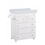 Commode langer avec baignoire b - 970 sweet bear blanc etoiles gris