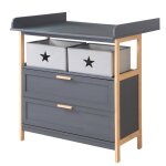 Commode a langer roba - berlin - 2 tiroirs + 2 bo�tes de rangement en tissu - meuble a langer evolutif ...