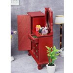 Commode miniature en bois pour maison de poupée, mini rouge avec miroir en pvc, modèle 1:12 1 / 12, décoration ... Commode miniature en bois pour maison de poupée, mini rouge avec miroir en pvc, modèle 1:12 1 / 12, décoration ...