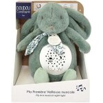 Compagnie - veilleuse musicale lapin vert sauge avec projection detoiles ¿ doudou peluche avec mlodies ...