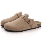 Comwarm - mules en daim pour femmes et hommes, pantoufles, sabots, semelle intérieure en liège, sandales ... Comwarm - mules en daim pour femmes et hommes, pantoufles, sabots, semelle intérieure en liège, sandales ...