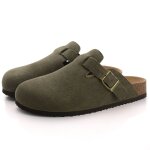Comwarm - mules en daim pour femmes et hommes, pantoufles, sabots, semelle intrieure en lige, sandales ...