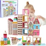 Construction bois enfant lot, jeux de construction de cabane, jouet de construction en bois, bloc de ...