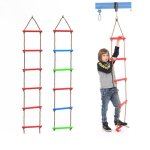 Corde d'escalade en bois pe, echelle, jouet pour enfants, corde de sport, balanoire, jardin intrieur ...