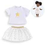 Corolle mc ensemble jupe & t - shirt ivoire & or Corolle mc ensemble jupe & t - shirt ivoire & or