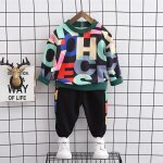 Costume d'automne pour enfants, ensemble sweat shirt + pantalon, a manches longues, vtements a la mode, ...