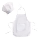Costume de chef blanc pour b�b�s gar�ons et filles, ensemble chapeau et tablier de cuisine, accessoires ...