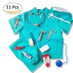 Costume de dentiste unisexe pour enfant et adolescent, ensemble de d�guisement de m�decin bleu et accessoires ...