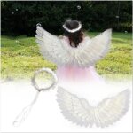 Costume deux pices ange pour enfants, costume de fte, accessoires de cosplay, ailes et tte de princesse ...