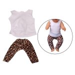 Costume avec gilet et pantalon imprim lopard, fait a la main, 18 '', poupes amricaines, diy