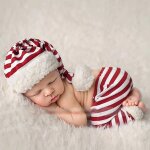 Costume de photographie pour nouveau - n, thme de nol, ensemble chapeau ray + short, vtements de ...