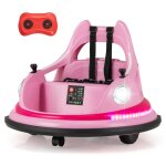 Costway 12v quad tamponneuse electrique pour enfants avec rotation a 360, t�l�commande 2, 4g, lumineux ...