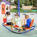 Costway balanoire a bascule 2 - 3 enfants trbuchet en mtal tape - cul pour jardin avec poignes 3 ...