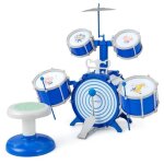 Costway batterie de jazz pour enfants avec tabouret, 5 tambours détachables, cymbale, baguettes, pédale, ... Costway batterie de jazz pour enfants avec tabouret, 5 tambours détachables, cymbale, baguettes, pédale, ...