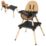 Costway chaise haute bb convertible 4 en 1 coussin amovible repose - pieds plateau rglable en 4 etapes ...