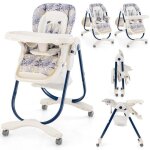 Costway chaise haute bb pliante - dossier inclin - hauteur rglable - plateau repas amovible sans ...