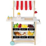 Costway chariot a glace, marchande crme glace avec 6 glaces, chariot a roulettes 79, 5x29, 5x100 cm ...