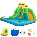 Costway château gonflable enfant 5 en 1 avec souffleur 680w toboggan double parc aquatique, mur d'escalade ... Costway château gonflable enfant 5 en 1 avec souffleur 680w toboggan double parc aquatique, mur d'escalade ...