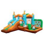 Costway chteau gonflable enfants thme des pingouins avec toboggan, colonne de boxe jeu de lancer, piscine ...